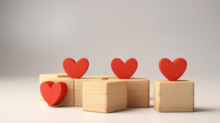 Enhancing customer understanding Heart marked wooden blocks