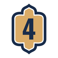 islamic shape with number  