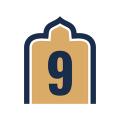 islamic shape with number  