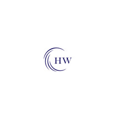 HW logo. H W design. White HW letter. HW, H W letter logo design. Initial letter HW linked circle uppercase monogram logo.