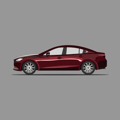 REALISTIC SEDAN CARS CITY CARS VECTOR ILLUSTRATION CITY TRANSPORTATION