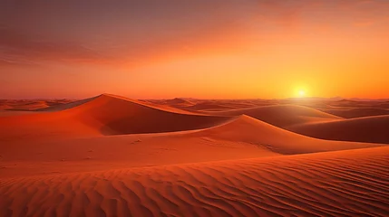 Gordijnen Desert sunset near Abu Dhabi UAE © vxnaghiyev