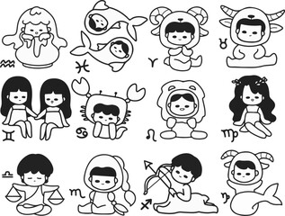 set of people Zidiac line