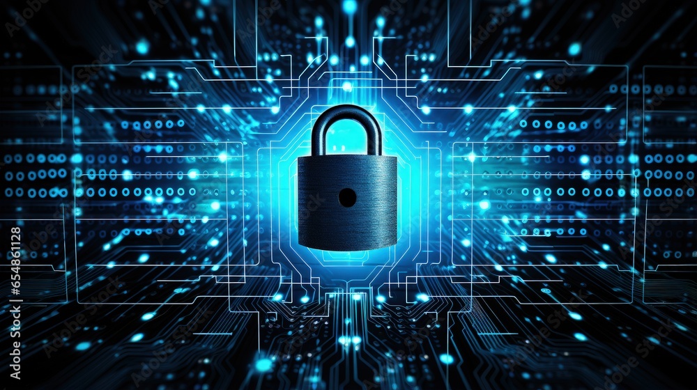 Aufkleber Digital concept technology security background with locked abstraction