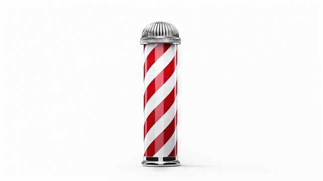 Isolated barber pole signifies beauty and fashion in a barbershop