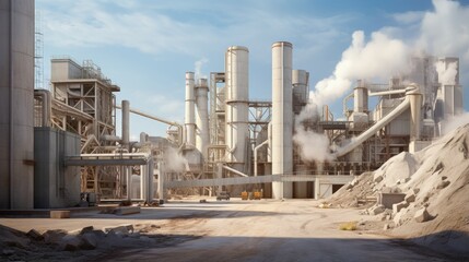 Obraz premium Industrial architecture of a cement plant factory