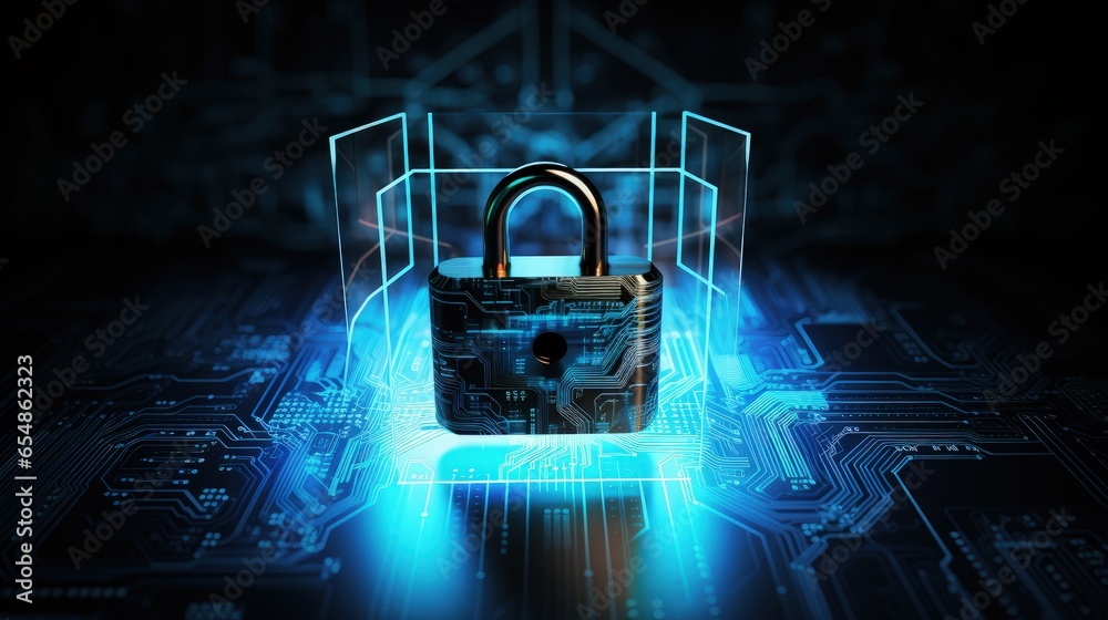 Poster unlocking digital technology with cyber security measures