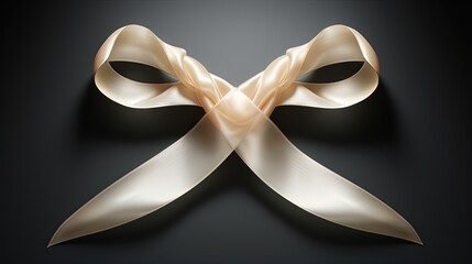 White ribbon for raising awareness on lung cancer bone cancer multiple sclerosis SCID and newborn screening symbol - obrazy, fototapety, plakaty
