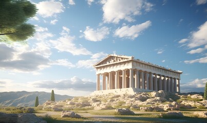 ancient greek architecture buildings art, ai generative