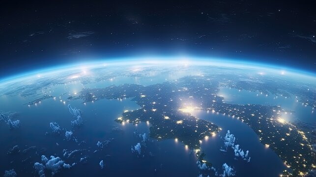 3D rendering of Asia as seen from space