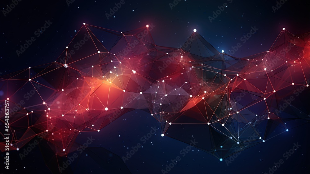Leinwandbilder ai generated wireframe representing low poly abstract space in 3d