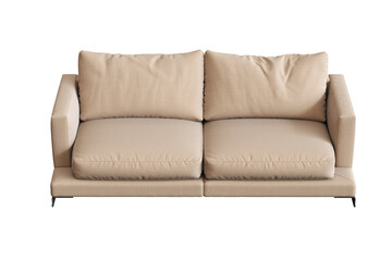 comfortable soft sofa isolated on transparent background, interior furniture, 3D illustration, cg render
