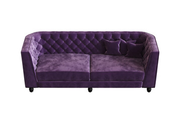 comfortable soft sofa isolated on transparent background, interior furniture, 3D illustration, cg render