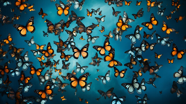 Butterfly, wings, pattern of butterlies, aerial display