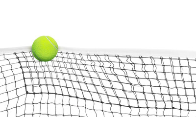tennis ball into the net Isolated PNG transparent - obrazy, fototapety, plakaty