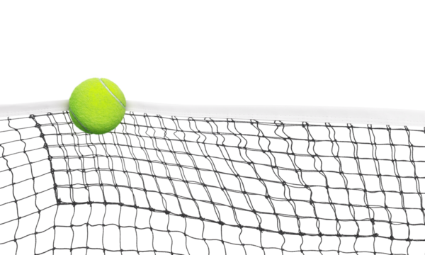 tennis ball into the net Isolated PNG transparent - Powered by Adobe