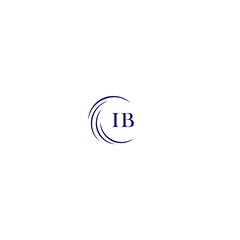 IB logo. I B design. White IB letter. IB, I B letter logo design. Initial letter IB linked circle uppercase monogram logo.