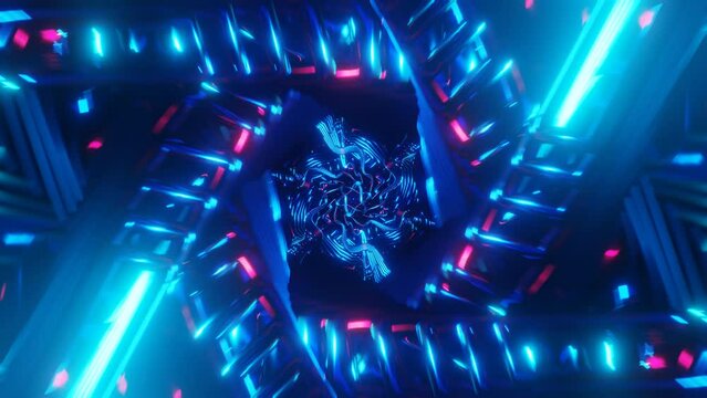 Neon disco strobes dance, setting the backdrop aglow in this VJ loop.