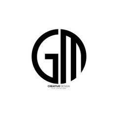 Rounded shape letter Gm or Mg creative modern unique monogram typography branding logo - obrazy, fototapety, plakaty