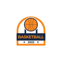 Basket Ball Logo Badge Design Template