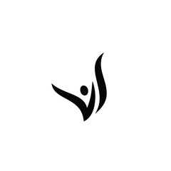 Human icon logo vector.