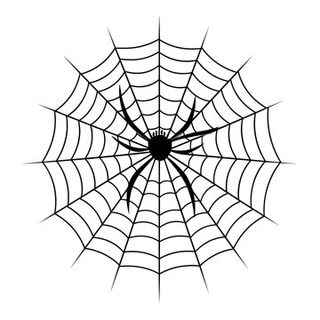 Cobweb outline Black Silhouette, Spider net outline vector clipart 