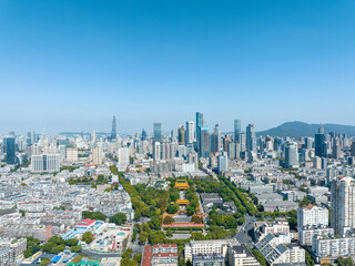 Aerial photography of modern cities, main roads in the city, green cities, ecological cities,...