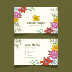 Floral business card template for business
