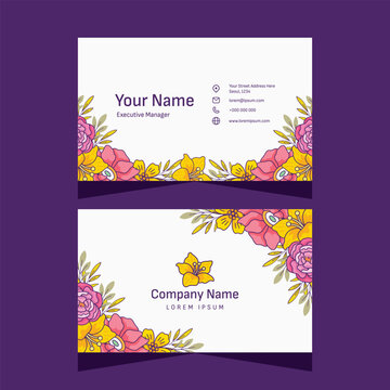 Floral business card template for business
