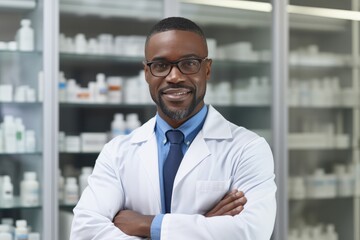 Fototapeta premium Portrait of confident male pharmacist 