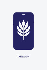 smart phone logo icon phone vector silhouette with tree icon in phone