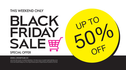 black friday sale banner layout design, vector ilustration