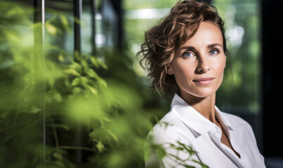 Fototapeta premium Green Visionary: Portrait of a Chief Sustainability Officer.