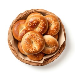 basket of bagels topview