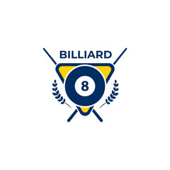 Billiard Logo Badge Design Template