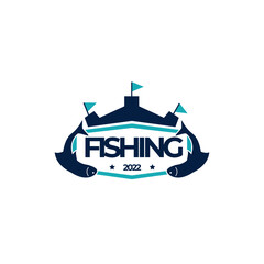 Fototapeta na wymiar Fishing Logo Badge Design Template