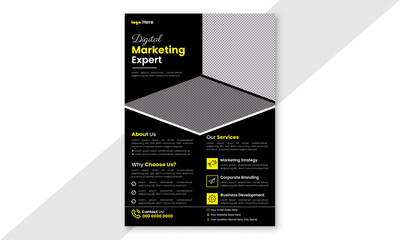Modern Corporate Flyer, Colorful Business flyer, Vector illustration template, Modern Colorful flyer design, Online marketing flyer, Business promotion Template, illustration in A4