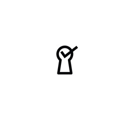 Lock and key logo icon vector