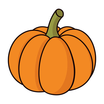 Colorful Pumpkin flat illustration, Cute pumpkin vector clipart