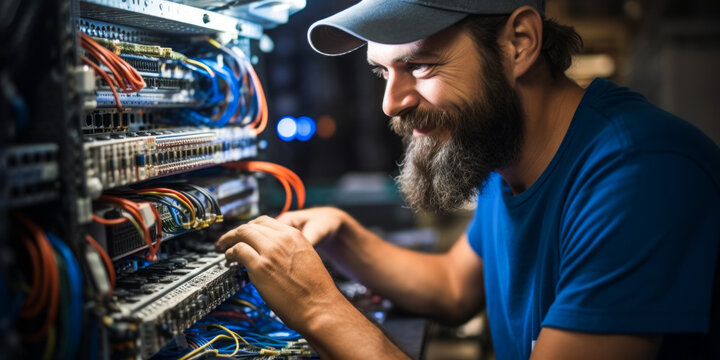 Cables and Connections: Professional Portrait of a Communication Equipment Mechanic
