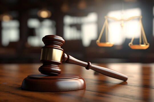 Wooden judge gavel, justice concept