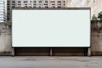 Empty signboard for advertising, billboard with space for mockup information, billboard on city streets - obrazy, fototapety, plakaty