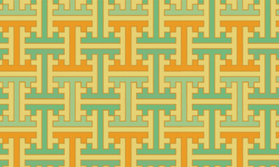 Chinese spanner or Chinese wrench geometric seamless pattern.Vintage colors.