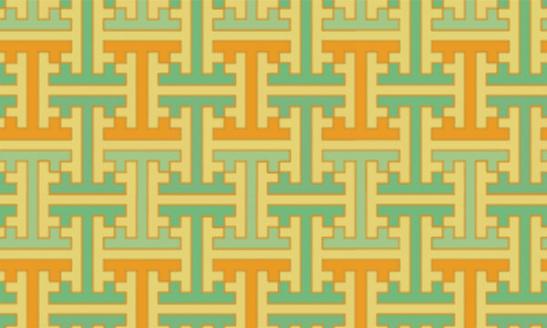 Chinese spanner or Chinese wrench geometric seamless pattern.Vintage colors.