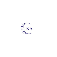 KA logo. K A design. White KA letter. KA, K A letter logo design. Initial letter KA linked circle uppercase monogram logo.