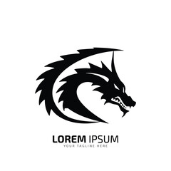 minimal and abstract logo of dragon icon vector silhouette design art