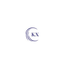 KX logo. K X design. White KX letter. KX, K X letter logo design. Initial letter KX linked circle uppercase monogram logo.