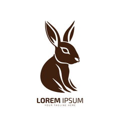 minimal and abstract logo of rabbit icon hare vector silhouette isolated design