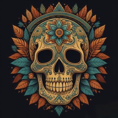 mexican skull and crossbones  created with generative AI software