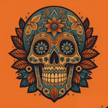 mexican skull and crossbones  created with generative AI software